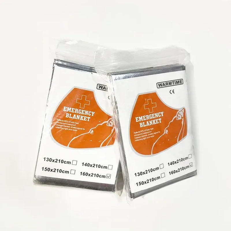 Outdoor Survival Emergency Blanket Waterproof Emergency Blanket Survival Rescue Blanket Camping Equipment Thermal Heat First Aid Rescue Military Emergency Blanket Travel Accessories